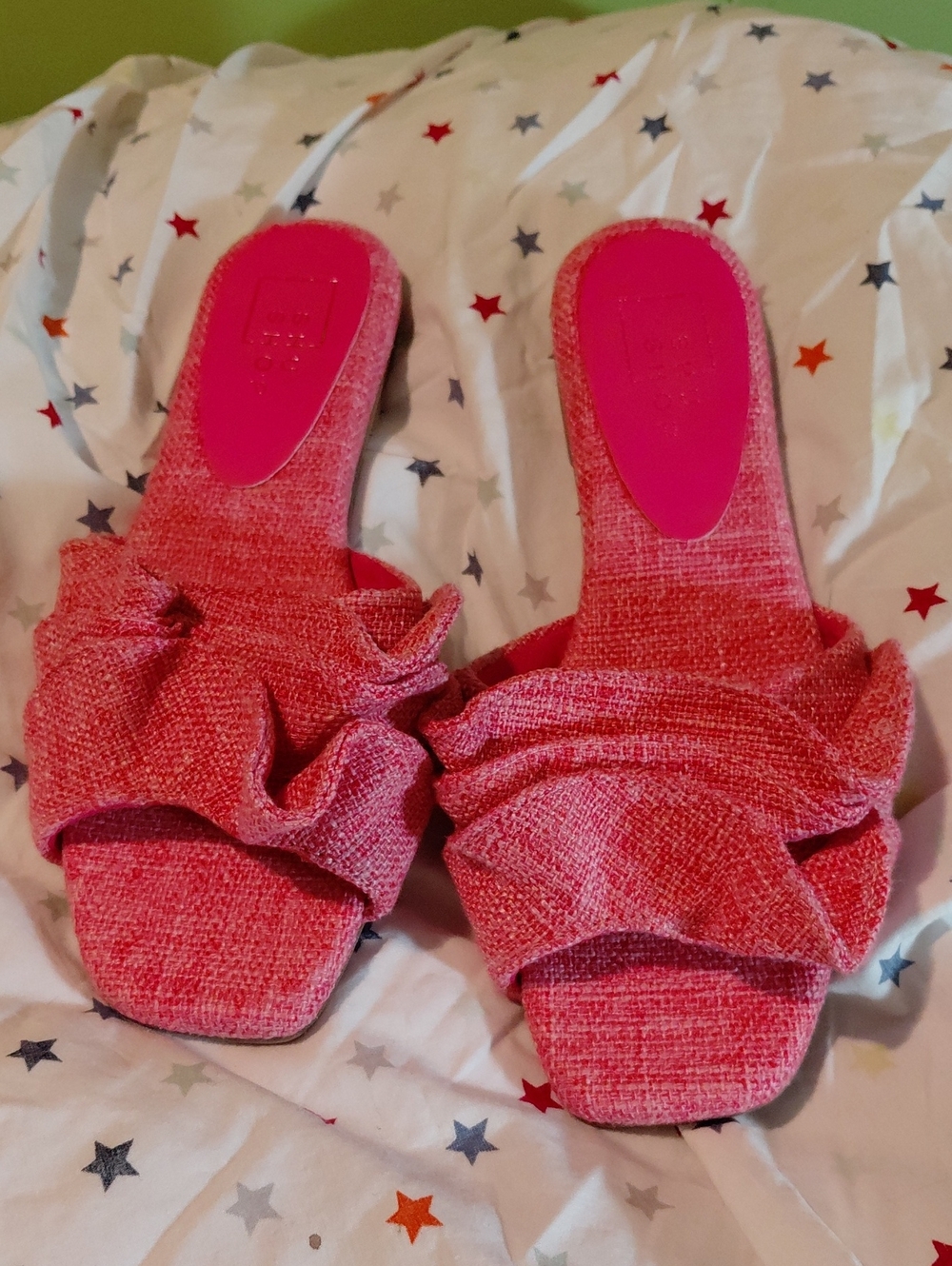 ShuShop Hot Pink Ruffle Slide Mules